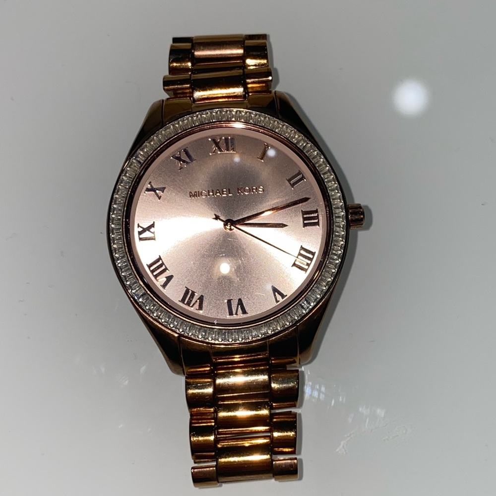 Michael Kors rose gold metal watch